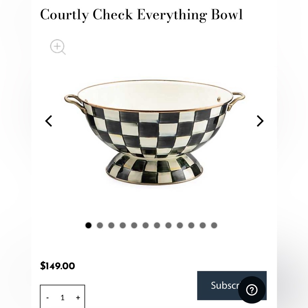 Mackenzie-Childs Courtly Check Everything Bowl